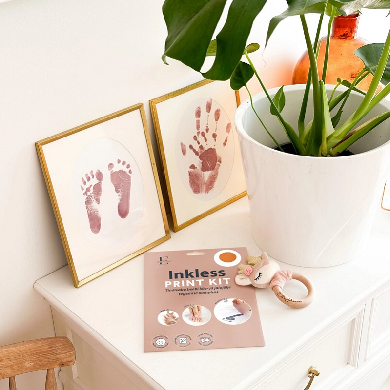 ohutu tindivaba beebi käe- ja jalajälje tegemise komplekt käejälje tegemine