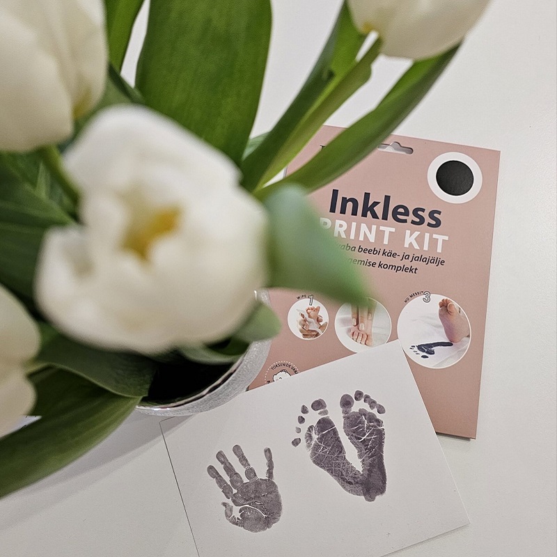 ohutu tindivaba beebi käe- ja jalajälje tegemise komplekt käejälje tegemine