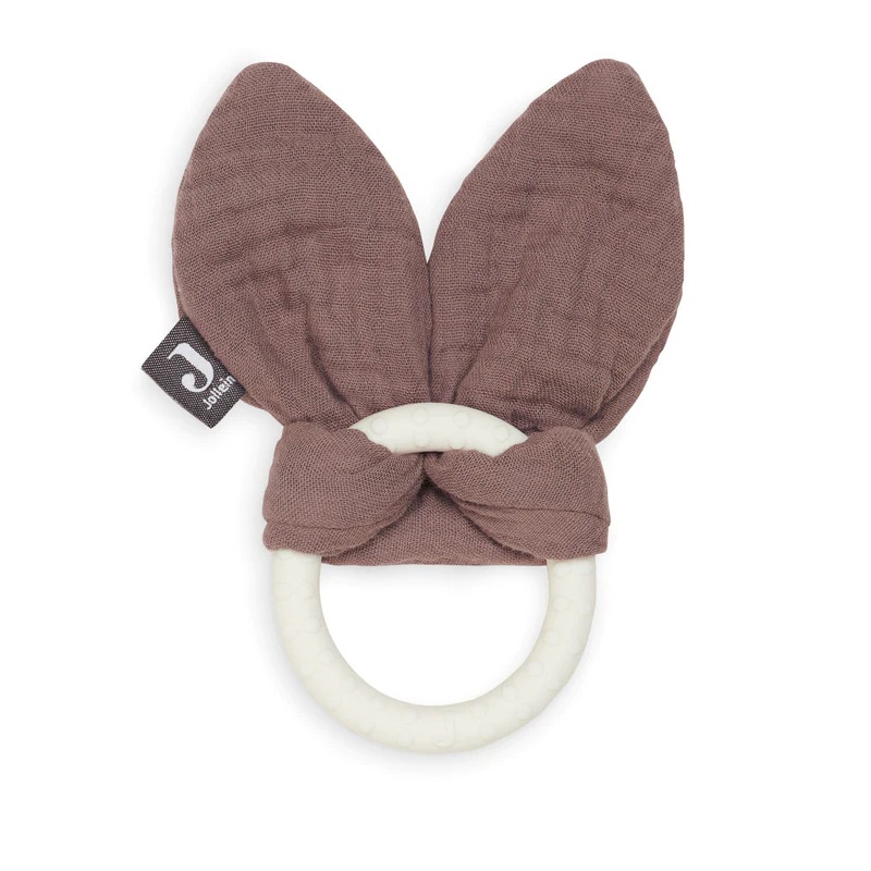 närimisrõngas beebile jollein looduslik krõbisev sensoorne jänku kõrvad