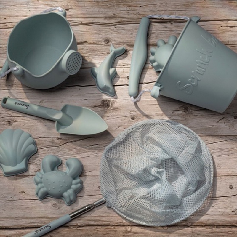 Scrunch kokkuvolditav ämber silikoonist liivakastimänguasjad kühvel labidas