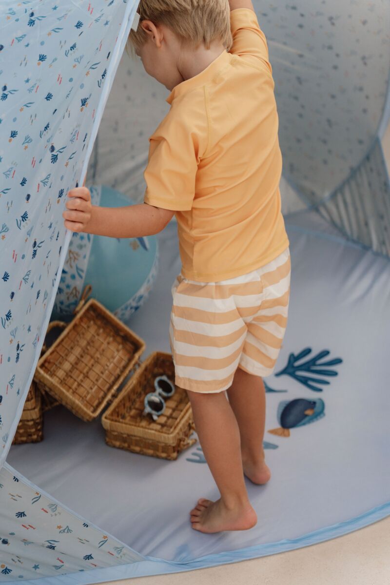 UV-kaitsekattega kokkupandav rannatelk – ideaalne rannapäevaks või piknikule.