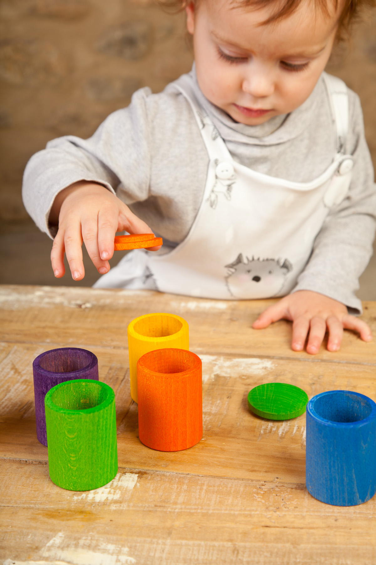grapat looduslik naturaalne puidust topsid kaanega sorteerimismäng sorteerimiseks