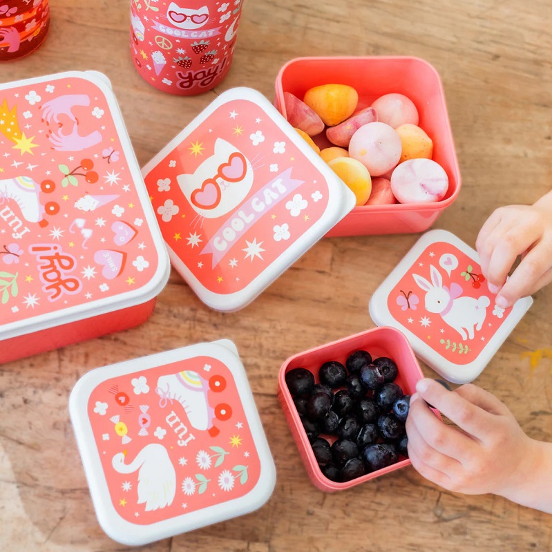 A Little Lovely Company Neli erinevas suuruses karpi – toidu ja snäkkide kaasavõtmiseks