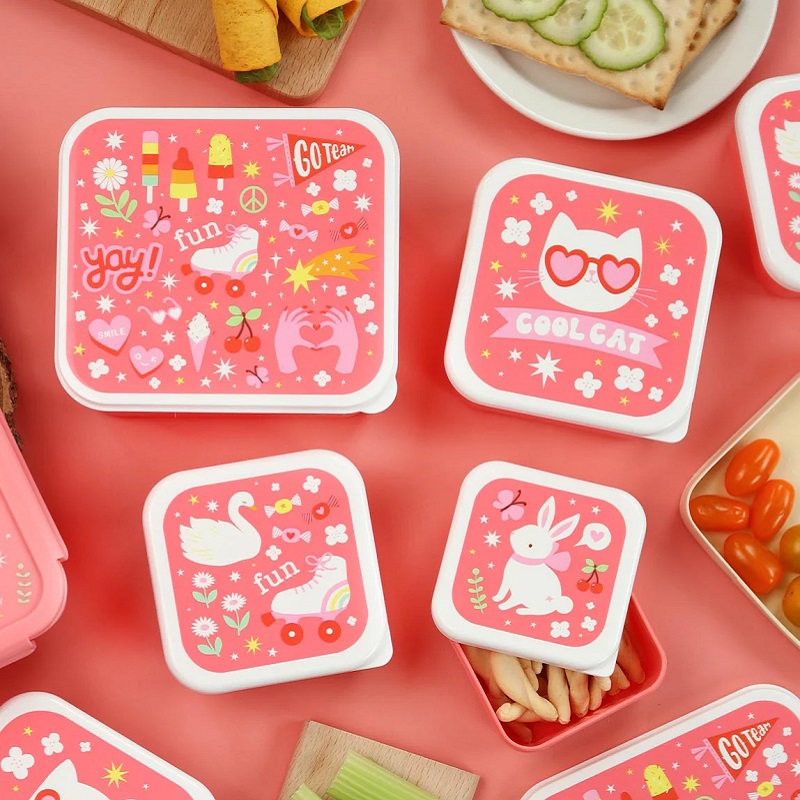 A Little Lovely Company Neli erinevas suuruses karpi – toidu ja snäkkide kaasavõtmiseks