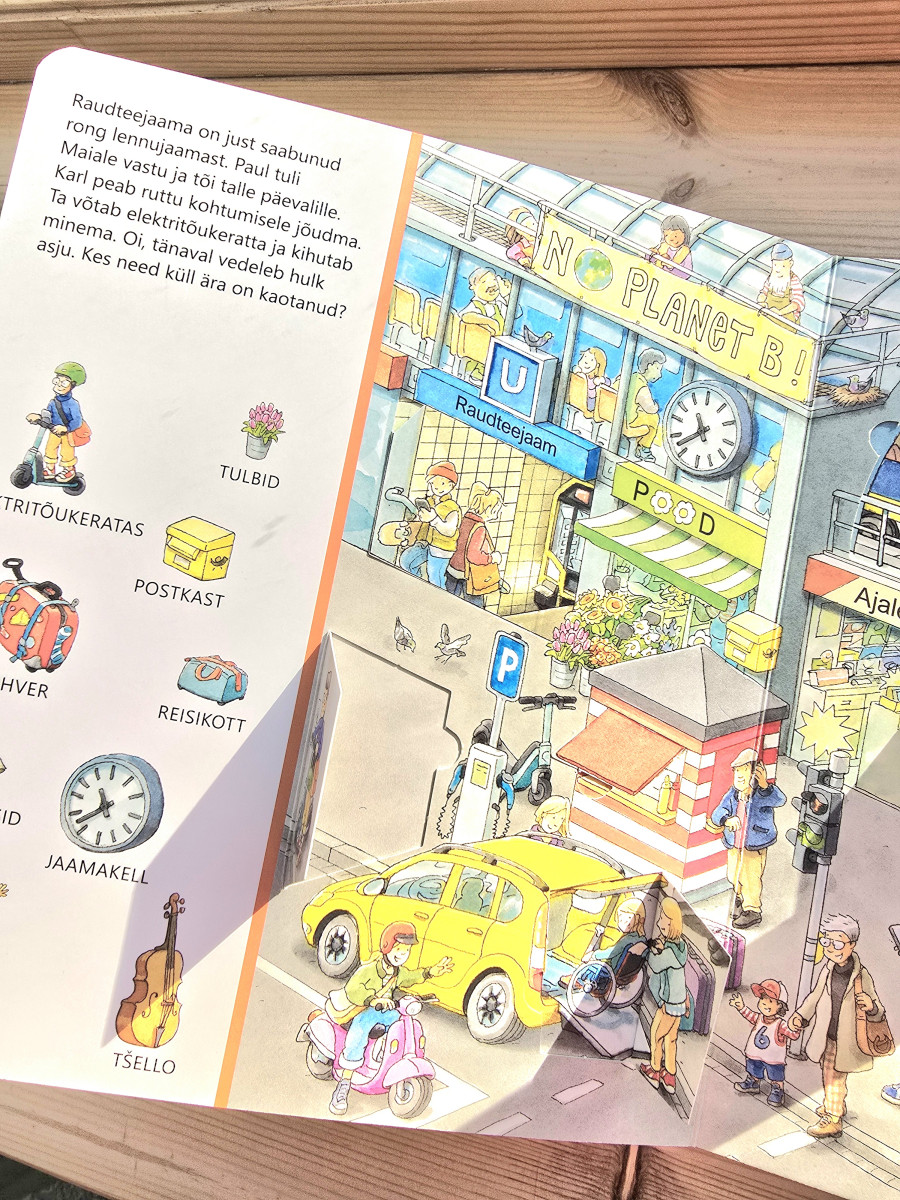 Otsi ja uudista raamatusari linnas klapiraamat kõvade papist lehtedega