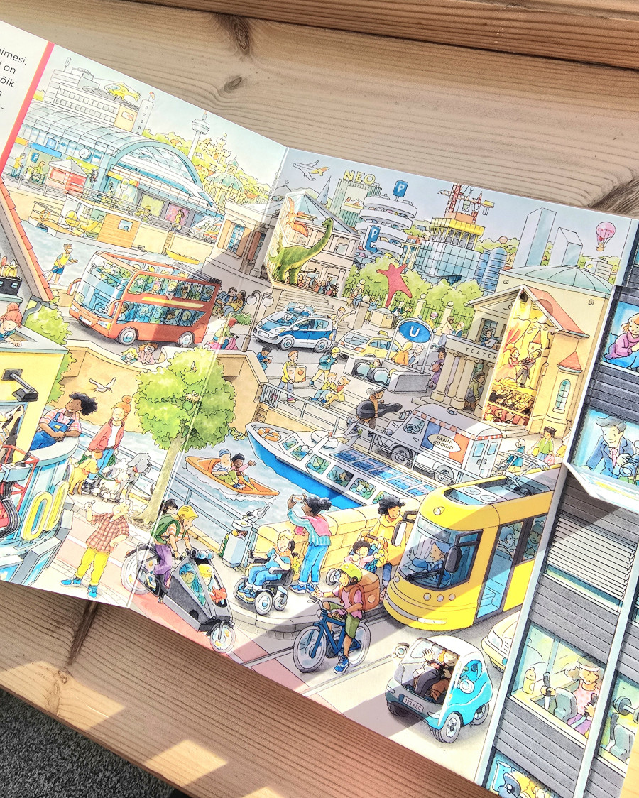 Otsi ja uudista raamatusari linnas klapiraamat kõvade papist lehtedega