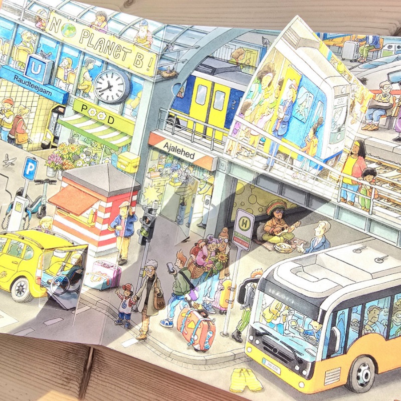 Otsi ja uudista raamatusari linnas klapiraamat kõvade papist lehtedega