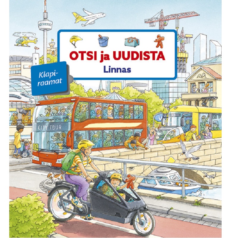 Otsi ja uudista raamatusari linnas klapiraamat kõvade papist lehtedega