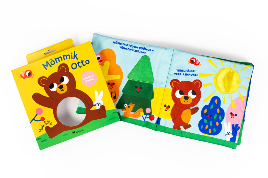 Pehme katsutav beebiraamat peegli ja mänguelementidega