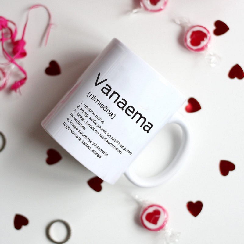 „Südamlik kruus vanaemale kaunis kinkekarbis“