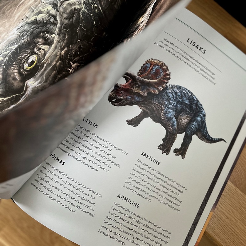 Raamat Elutruud loomad – dinosaurused, kõva kaanega teadusraamat lastele