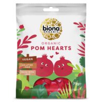 Tervislikumad Biona Organic Orgaanilised granaatõuna kummikommid südame kujuga – sobib lastele ja veganitele