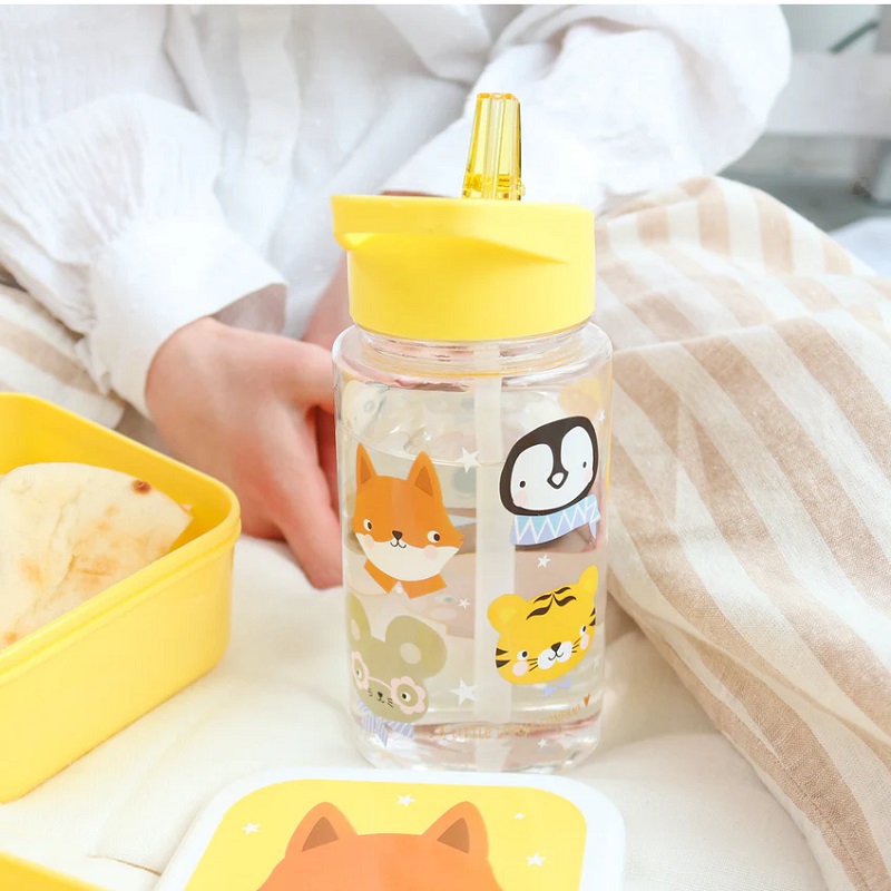 Laste joogipudel kõrrega ja lekkekindla spordikorgiga