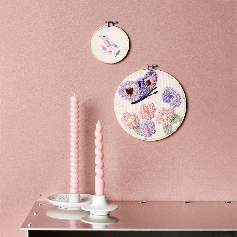 Laste tikkimiskomplekt liblikamotiiviga