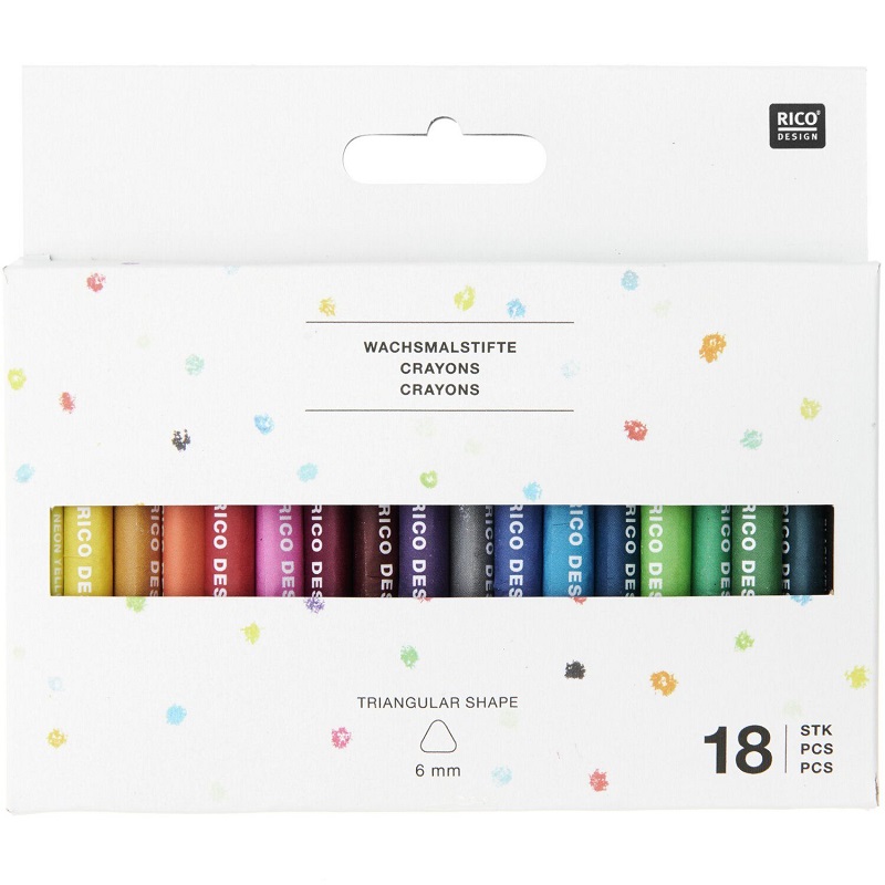 18-osaline kolmnurksete rasvakriitide komplekt Rico Designilt