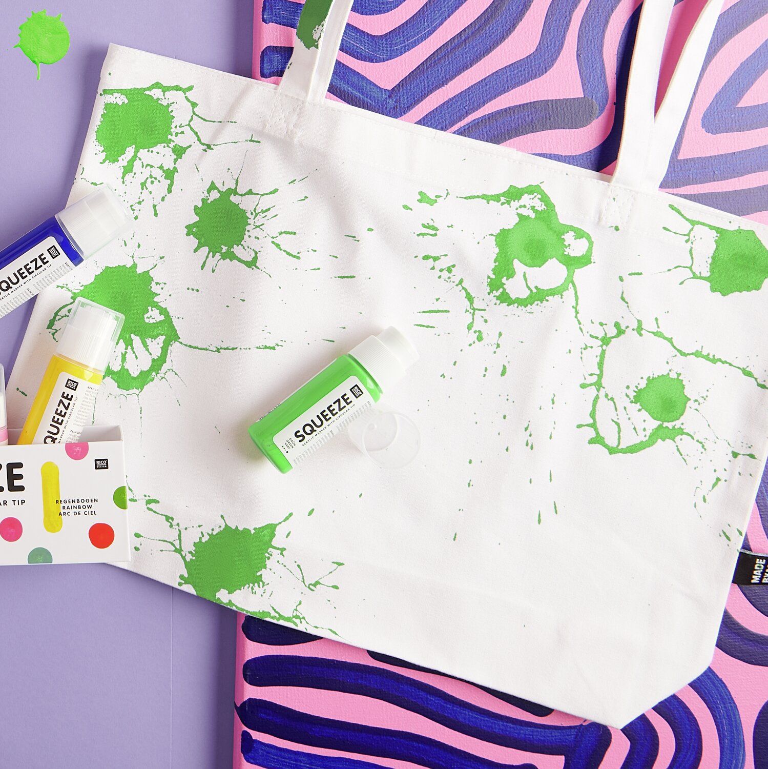 Laste vahtmarkerid ja akrüülmarkerite komplekt vikerkaarevärvides