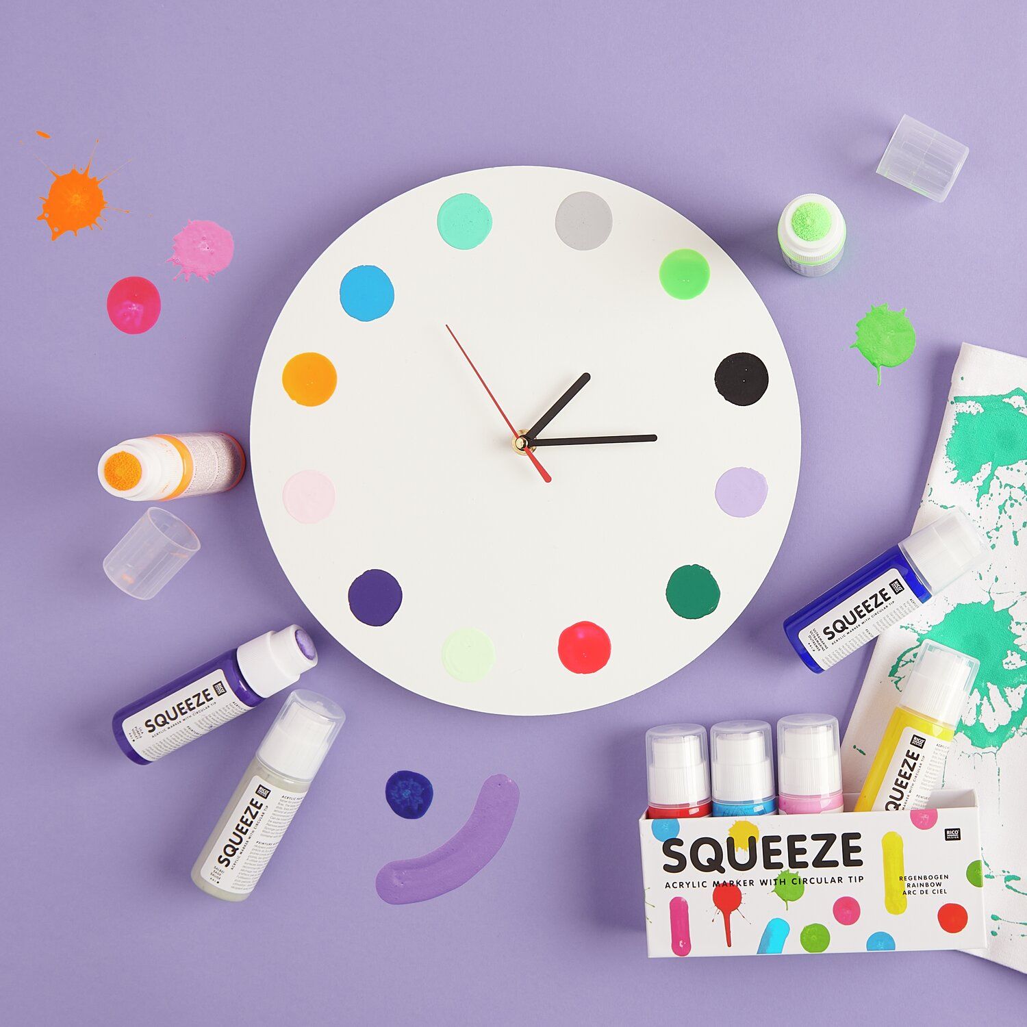 Laste vahtmarkerid ja akrüülmarkerite komplekt vikerkaarevärvides