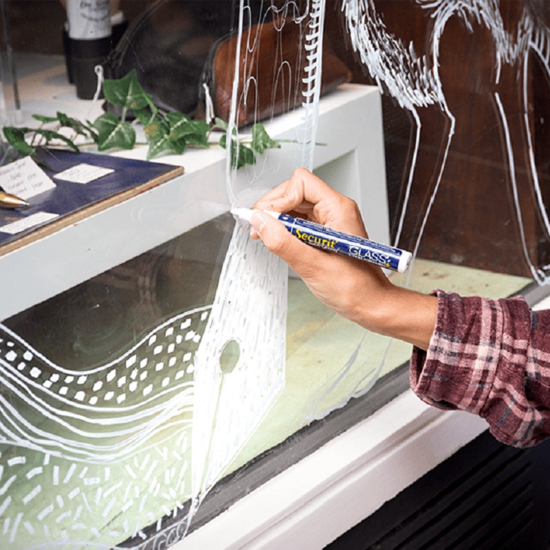 Valge veekindel Securit kriidimarker