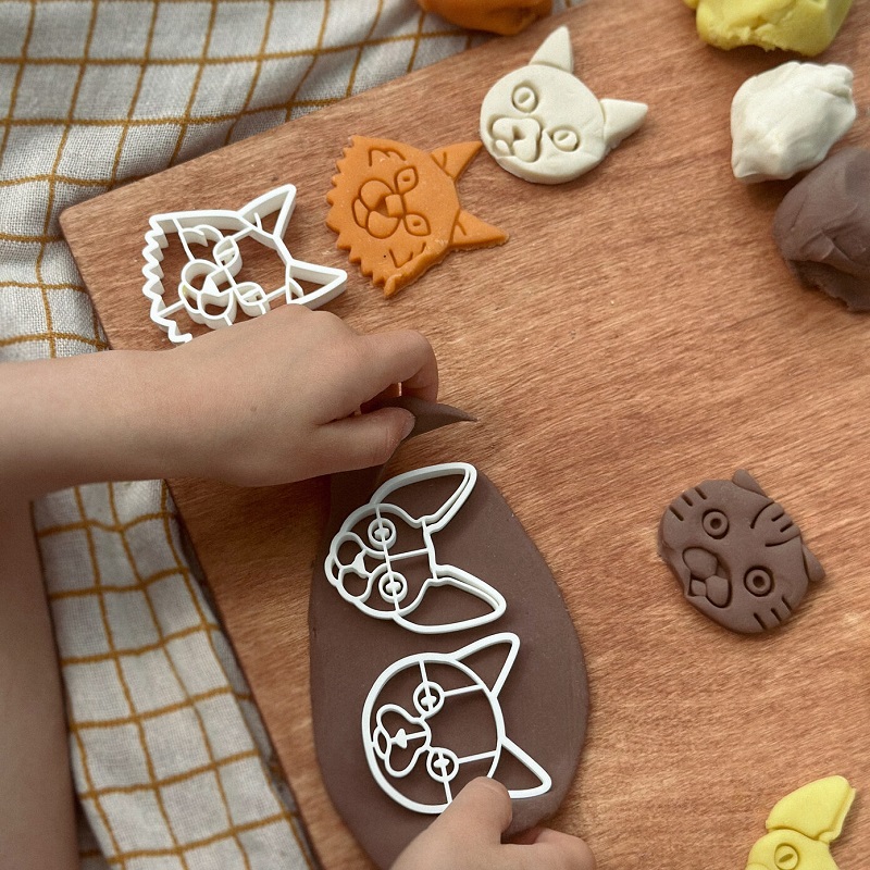 MICI looduslikud ja ohutud plastiliinivormid ning piparkoogivormid kassid