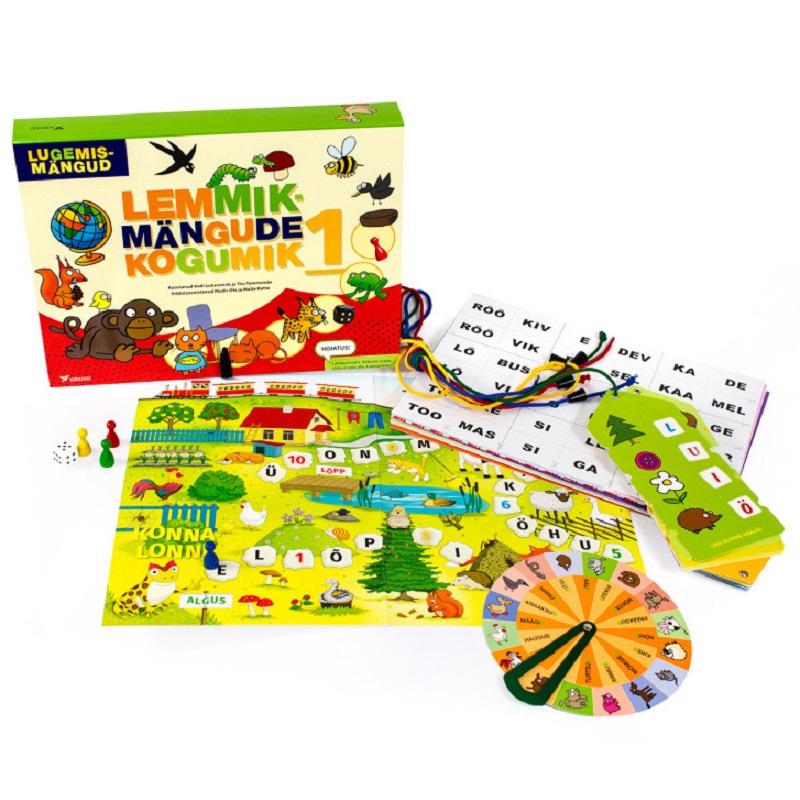 Lugemismängude kogumik lastele karbis koos kuue mänguga