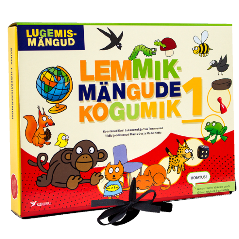 Lugemismängude kogumik lastele karbis koos kuue mänguga