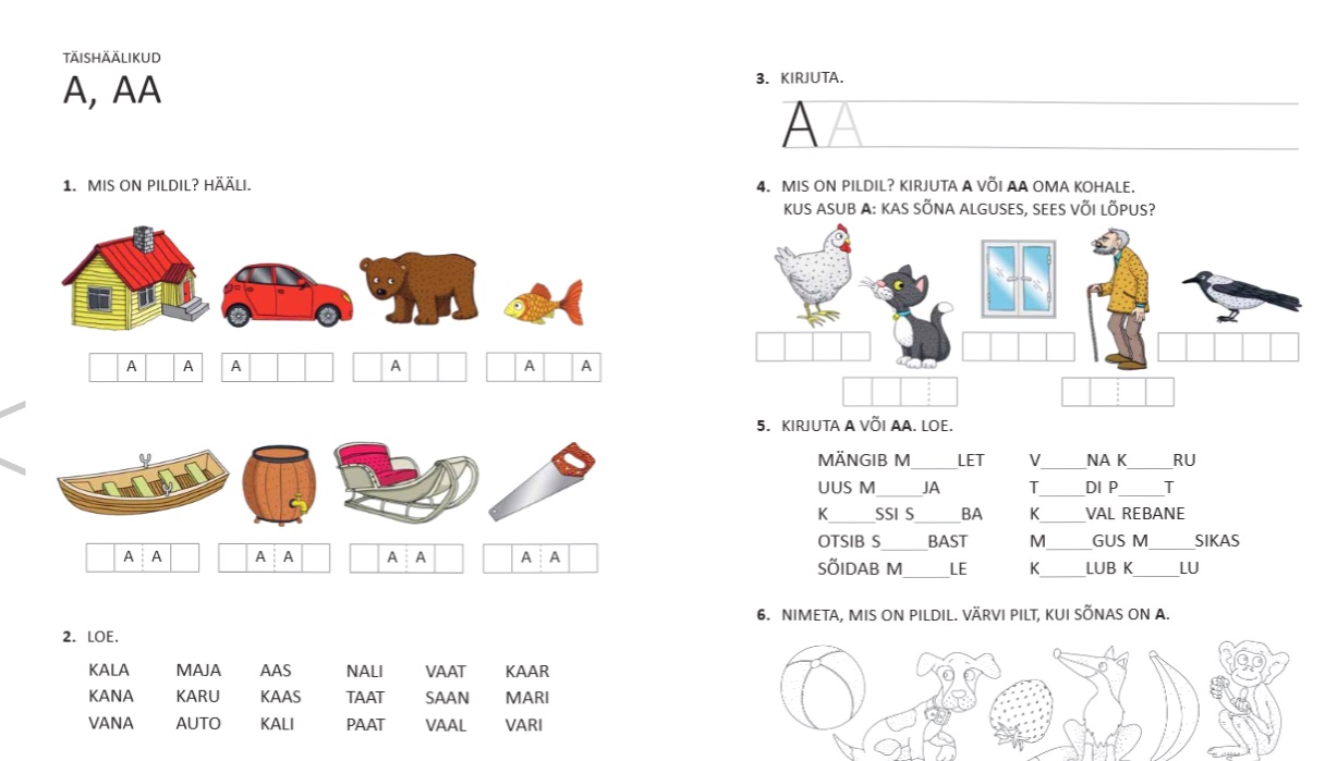 töövihik kooliminejale 1.klassi „Mina loen ja kirjutan“