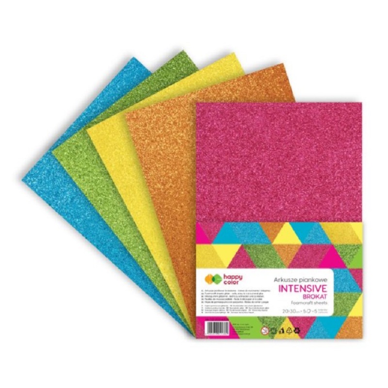 Käsitöö vahtpaber A4 – 5 glitteriga värvilist lehte EVA materjalist