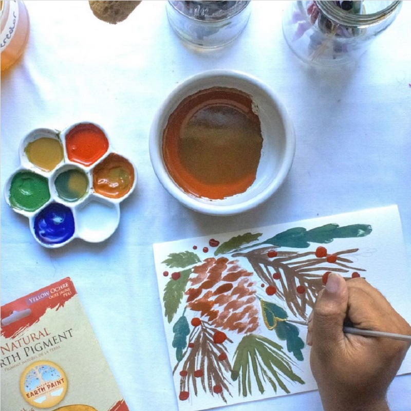 Ohutu ja looduslik lapsesõbralik Natural Earth Paint näpuvärv, akvarellvärv, vesivärv, temperavärv