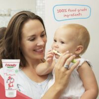 Ohutu ja naturaalne Friendly Organic beebide hambapasta 100% söödavatest koostisosadest