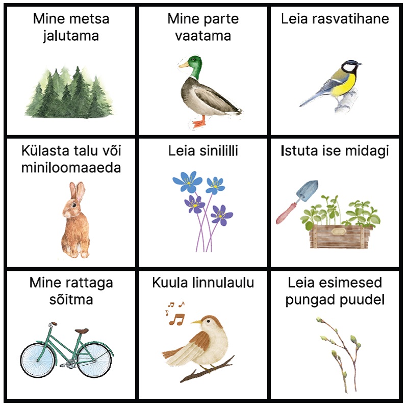 Tasuta allalaetav kevadeteemaline bingo lastele