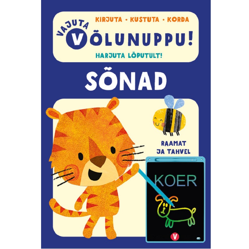interaktiivne kirjutamisraamat tahvliga tegelusraamat "Vajuta võlunuppu. Sõnad"