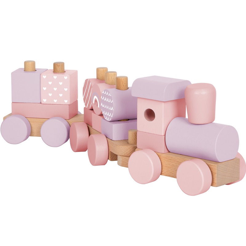 puidust rongikomplekt ja ladumismäng beebile ja väikelapsele