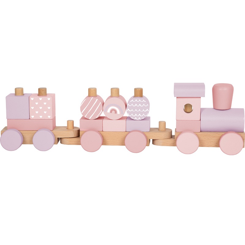 puidust rongikomplekt ja ladumismäng beebile ja väikelapsele