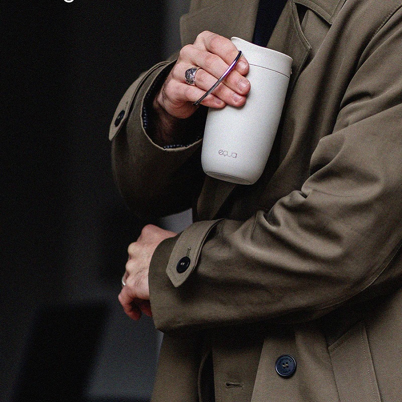 EQUA termoskruus keraamilise sisuga 300 ml Stiilne lekkekindel termostass hommikukohviks