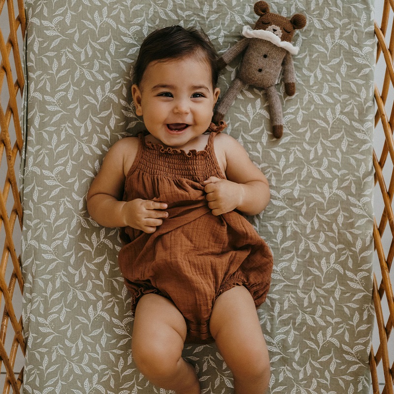 beebi voodilina kummiga Zakuw pehme musliinkangas voodilina beebile Oeko-Tex sertifikaadiga voodipesu turvaline kummiga voodilina 60x120 Zakuw