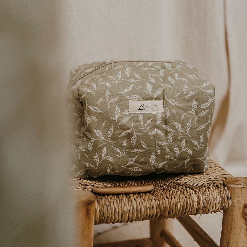 Zakuw topelt musliinist mahukas kosmeetikakott reisile katsikukingituseks või mahukas kott beebitarvete hoiustamiseks