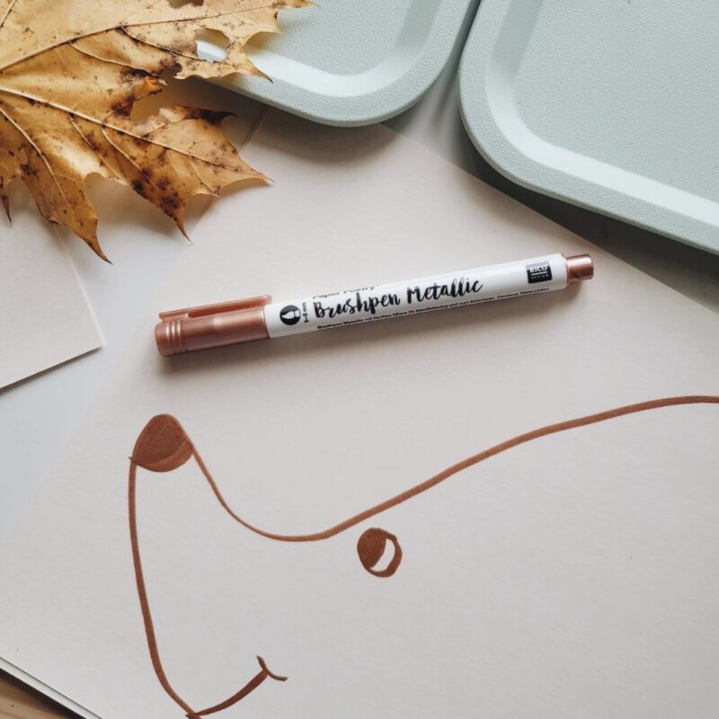 Metalsed brushpen markerid, 6 tk