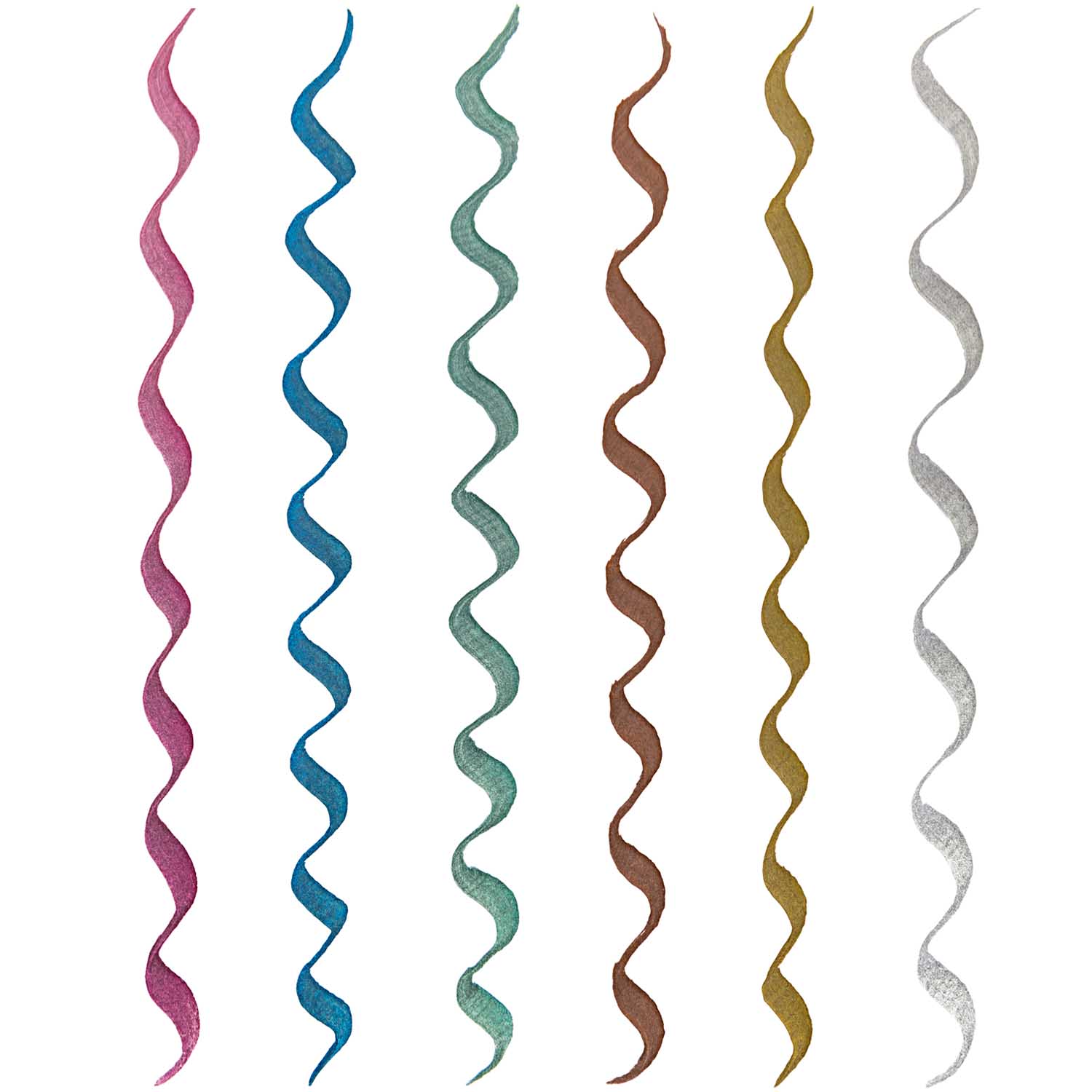 Metallik brushpen vildikad – 6 tk komplektis, kalligraafiaks ja käsitööks.“