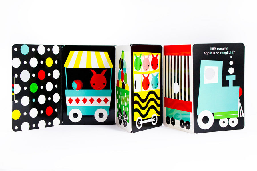 Beebide voldikraamat „Beebi Mängib“ – kontrastsed värvid ja liikuvad pildid väikelastele