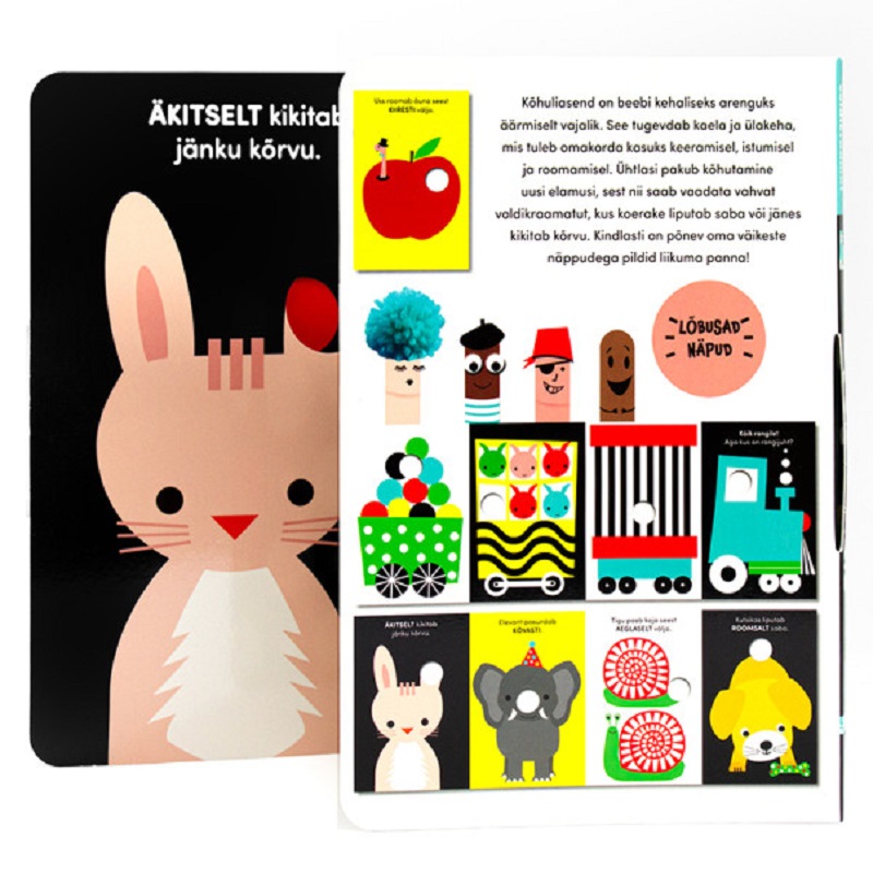 Beebide voldikraamat „Beebi Mängib“ – kontrastsed värvid ja liikuvad pildid väikelastele