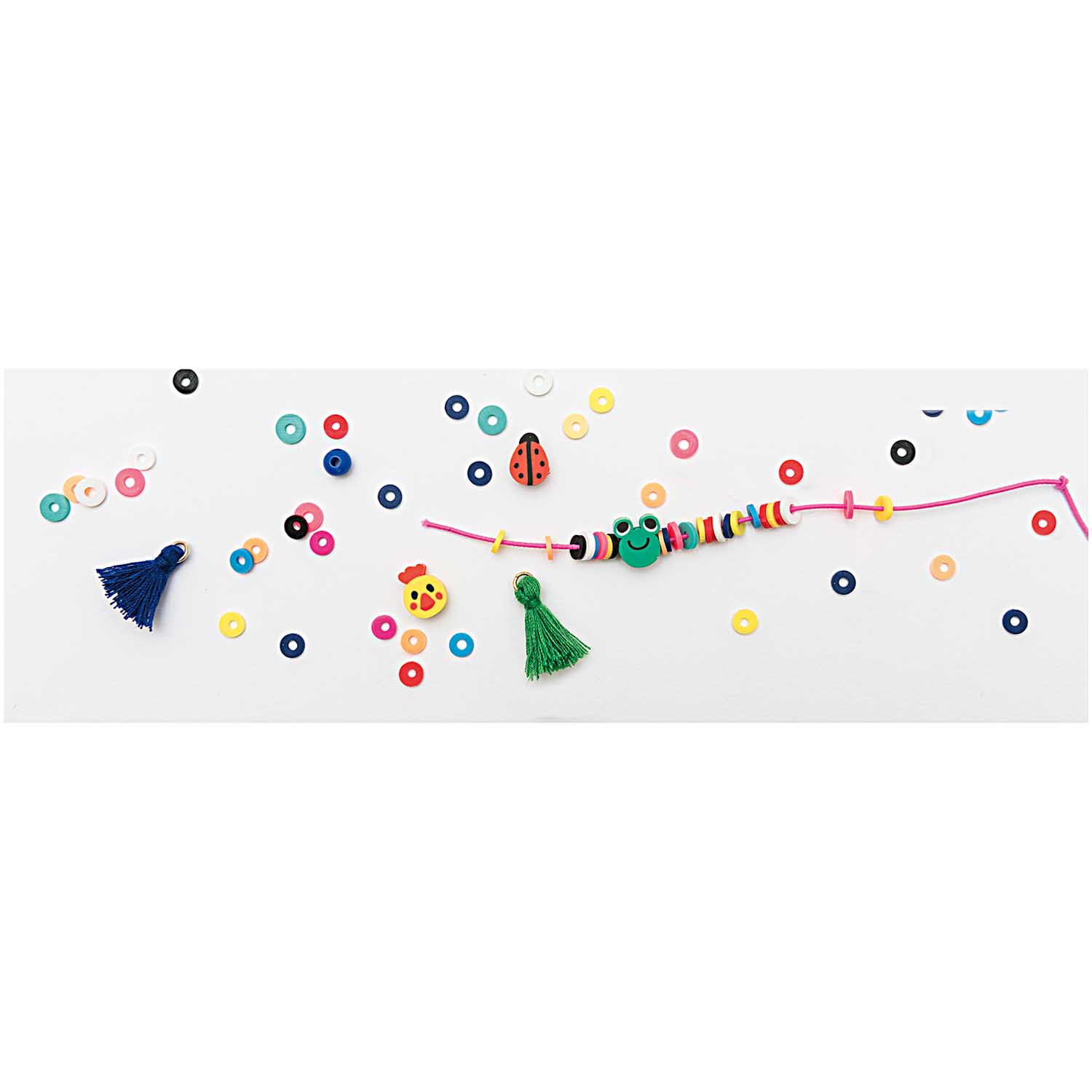 Käevõru meisterdamise komplekt – sisaldab paela, helmeid ja kaunistusi