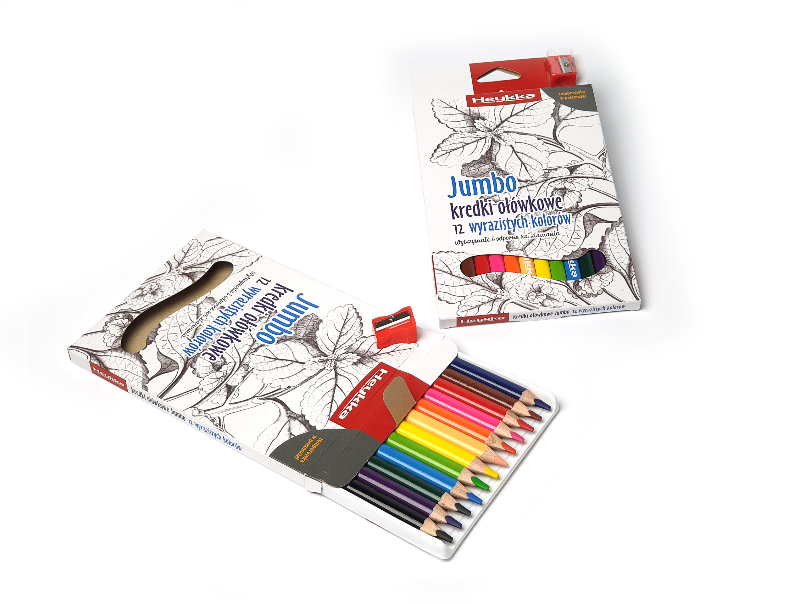 Kolmnurksed ja ergonoomilised värvipliiatsid teritajaga – ideaalsed eelkooli ja algklasside lastele.