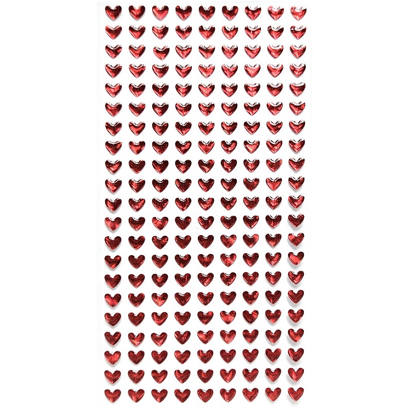 Ruumilise efektiga südamekujulised kristallkleebised