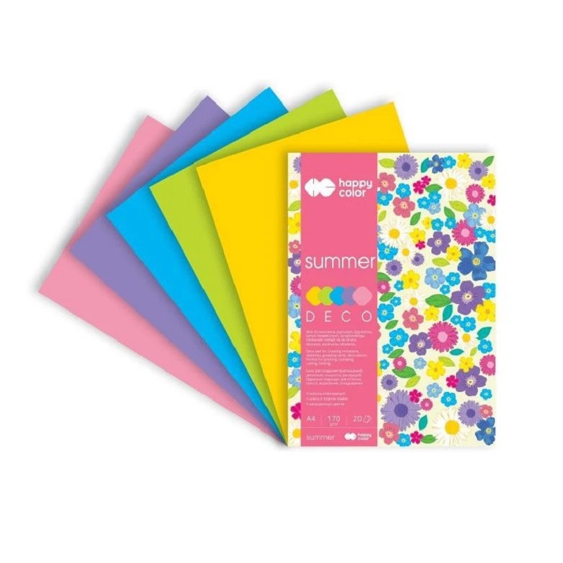 Suviste toonidega värviliste disainpaberite segupakk.