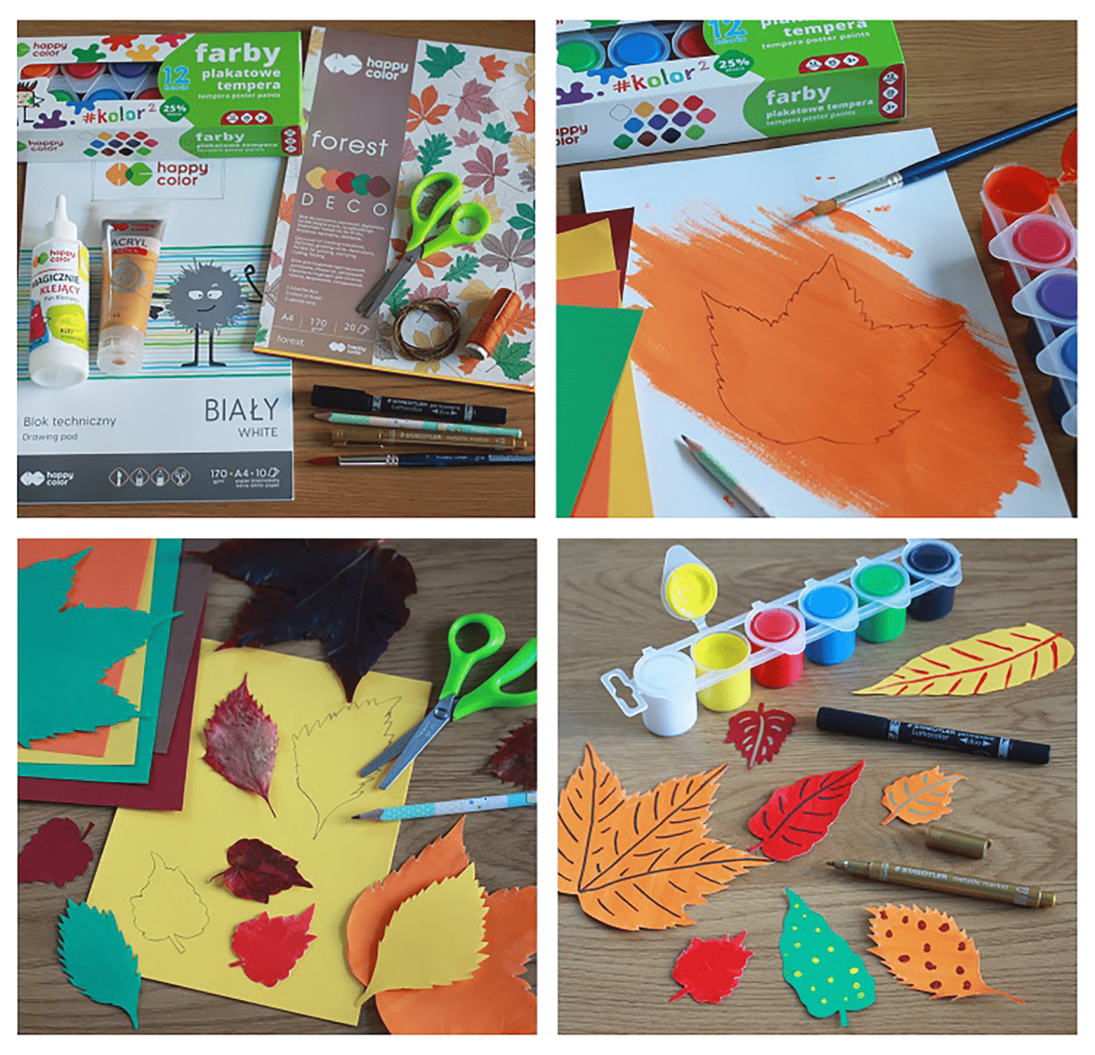 Sügistoonidega värviliste disainpaberite segupakk.