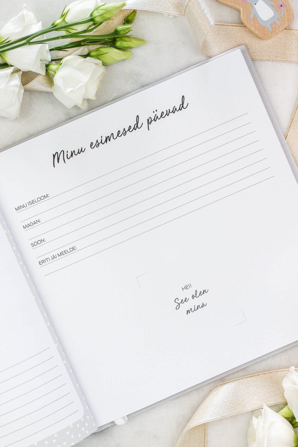 Beebiraamat „Minu Esimesed Aastad“ – täidetav mälestusteraamat lapse esimeste hetkede jäädvustamiseks