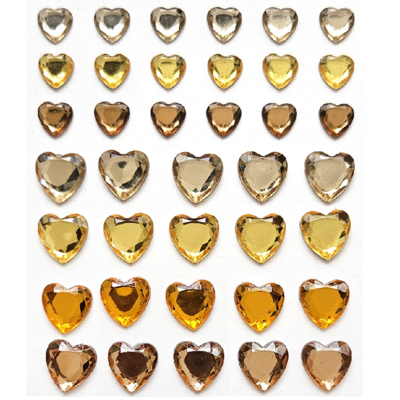 Ruumilise efektiga südamekujulised kristallkleebised