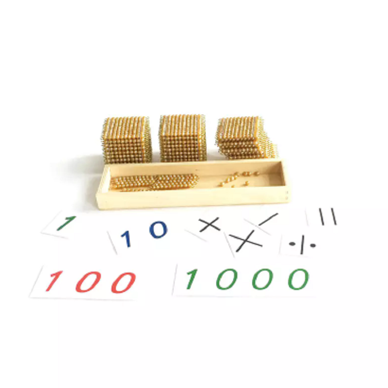 Montessori pangamängu helmematerjal kümnendsüsteemi õppimiseks