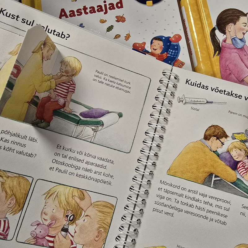 Klapiraamat "Aga miks? Varsti olen jälle terve" – hariv ja mänguline raamat tervise teemadel.