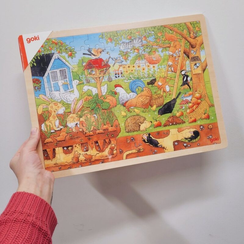 Raamiga puidust pusle "Aiaelu", 96tk